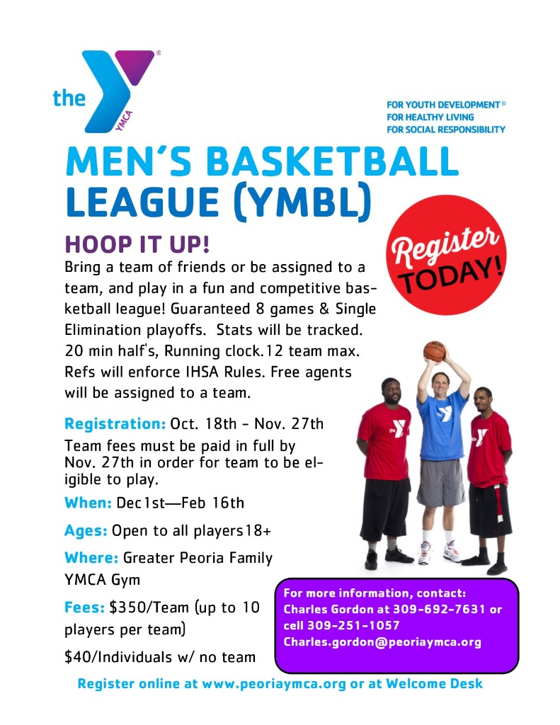 Peoria's YMCA Men's Basketball League 5 on 5 Men's Basketball League